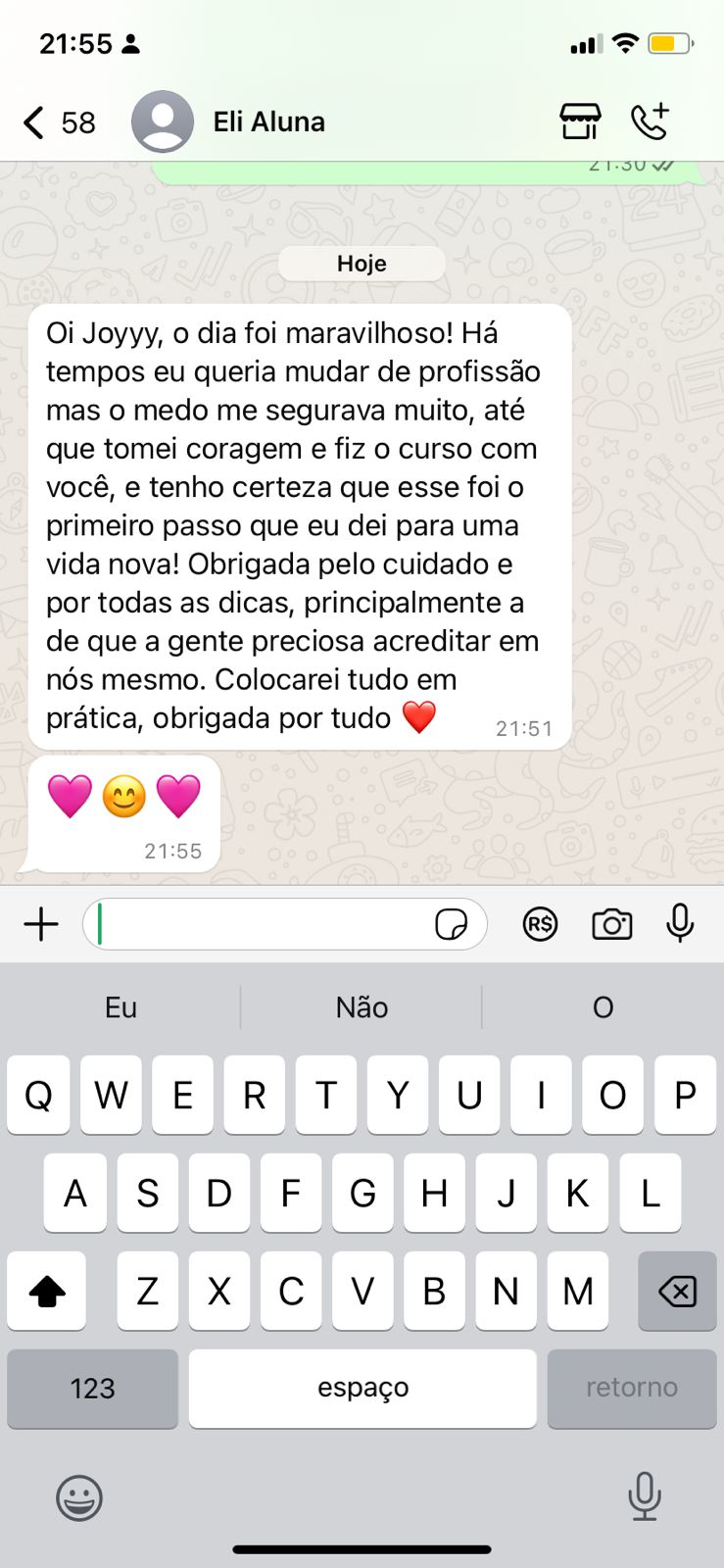 depoimento eli aluna