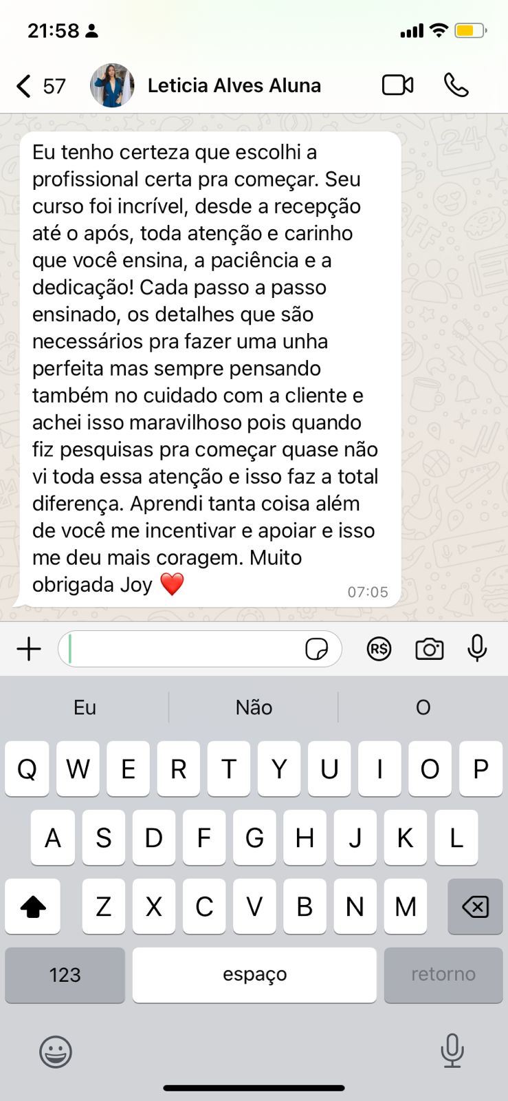 depoimento leticia aluna